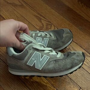 New Balance Tan and Gray Sneakers